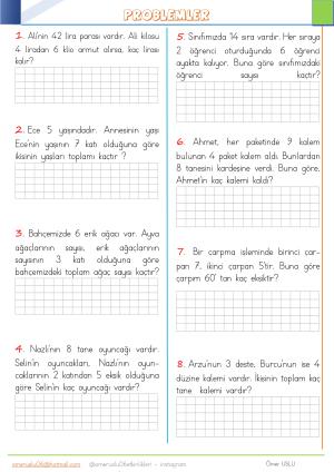  2. Sınıf 21. Hafta Etkinlik ve Çalışmaları