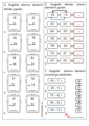  Zihinden Çıkarma İşlem Etkinlikleri