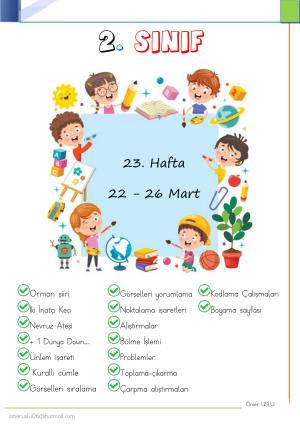 2nd Grade 23rd Week Activities and Studies