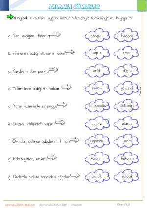 2. Sınıf  25. Hafta Etkinlik ve Çalışmaları