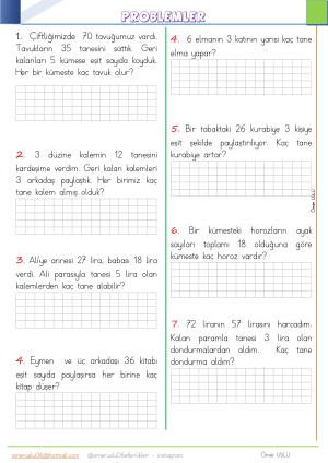 2. Sınıf  25. Hafta Etkinlik ve Çalışmaları