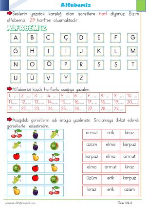 2. Sınıf 1 Hafta Etkinlik ve Çalışmaları