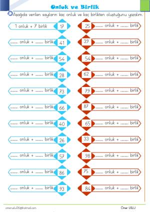 2. Sınıf 1 Hafta Etkinlik ve Çalışmaları