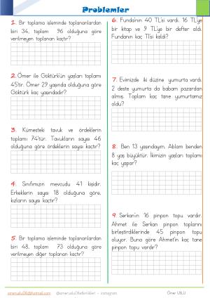 2. Sınıf 10. Hafta Etkinlik ve Çalışmaları