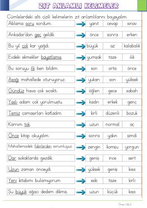 2. Sınıf 15. Hafta Etkinlik ve Çalışmaları