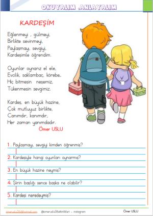 2. Sınıf  4 . ve 5. Hafta Etkinlik ve Çalışmaları