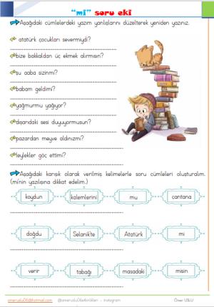 2. Sınıf 6 . ve 7. Hafta Etkinlik ve Çalışmaları