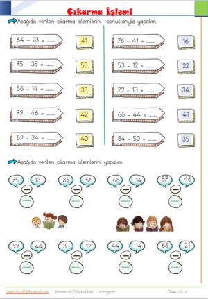 2. Sınıf 6 . ve 7. Hafta Etkinlik ve Çalışmaları