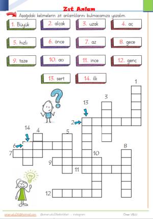 2. Sınıf 6 . ve 7. Hafta Etkinlik ve Çalışmaları