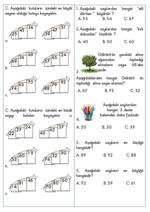 Doğal Sayıları Sıralama Etkinlikleri-1