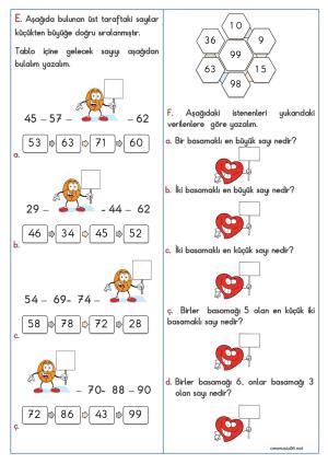 Doğal Sayıları Sıralama Etkinlikleri-1