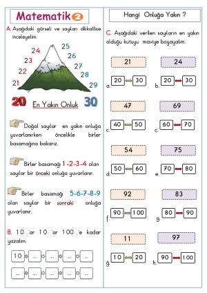 En Yakın Onluğa Yuvarlama Etkinlikleri