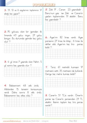 2. Sınıf 13. ve 14. Hafta Etkinlik ve Çalışmaları