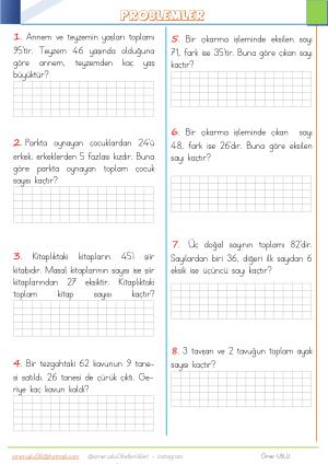 2. Sınıf 13. ve 14. Hafta Etkinlik ve Çalışmaları