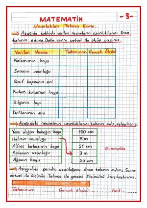  2. Sınıf 34. Hafta Etkinlikleri