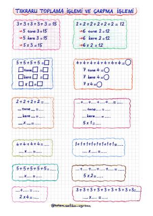  2. Sınıf Matematik Dersi Tekrarlı Toplama ve Çarpma İşlemi