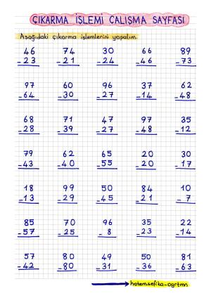 2nd Grade Subtraction Worksheet