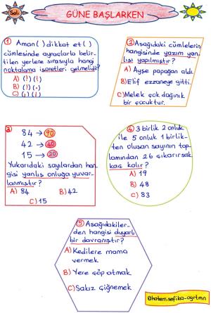 2. Sınıf Güne Başlarken 13. Hafta Etkinlikleri 