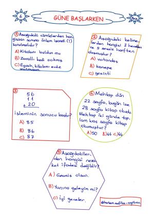 2. Sınıf Güne Başlarken 6. Hafta Etkinlikleri 