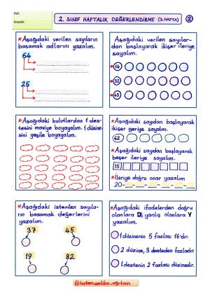 2. Sınıf Haftalık Değerlendirme 3. Hafta 