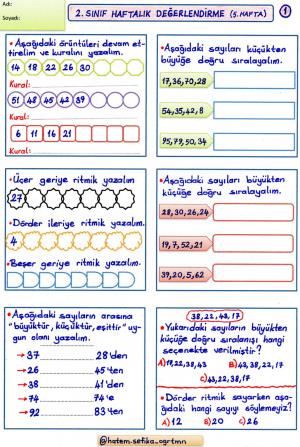 2. Sınıf Haftalık Değerlendirme 5. Hafta 