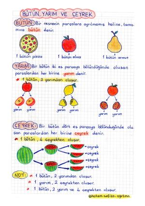 2. Sınıf Matematik Kesirler Defter Etkinliği