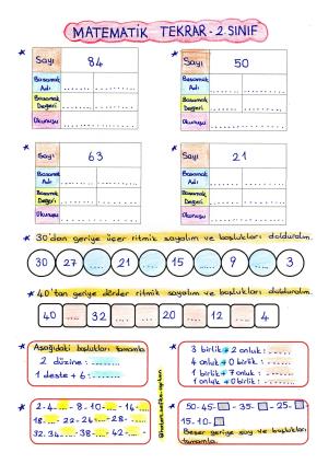 2. Sınıf Matematik Tekrar Etkinliği 