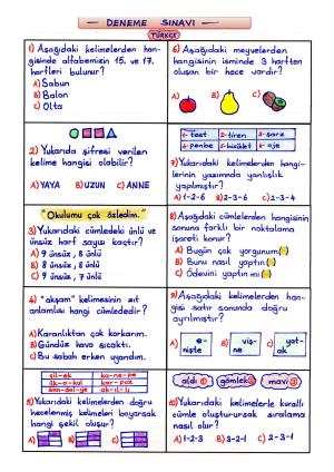 2nd Grade Preparation Trial Exam