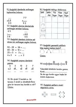 21 Hafta Genel Tekrar Çalışması 