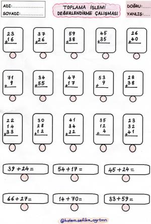 Toplama İşlemi Değerlendirme Çalışması