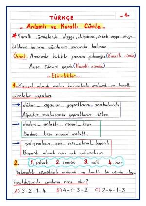  2. Sınıf 11. Hafta Etkinlikleri