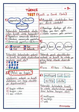  2. Sınıf 11. Hafta Etkinlikleri