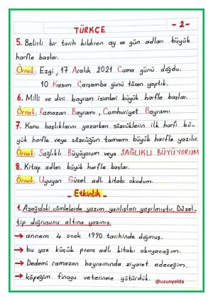  2. Sınıf 15. Hafta Etkinlikleri