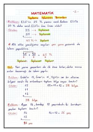 2. Sınıf 6. Hafta Etkinlikleri