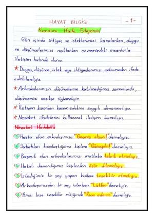 2. Sınıf 6. Hafta Etkinlikleri