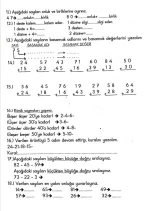 2. Sınıf 6. Hafta Hafta Sonu Ödevleri