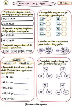 2. Sınıf - 1. Ara Tatil Etkinlikleri ( Hatem ve Şefika Öğretmen )