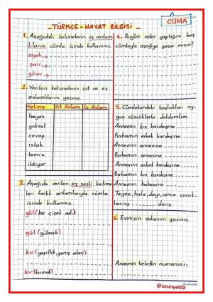 2nd Grade 1st Midterm Holiday Activities (Teacher Yelda)