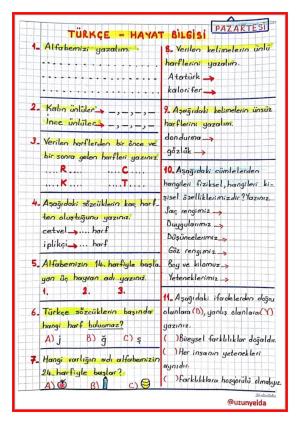 2nd Grade 1st Midterm Holiday Activities (Teacher Yelda)