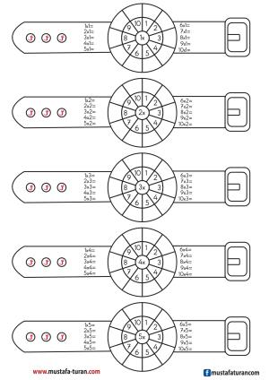 Serie de actividades por hora de la tabla de multiplicar