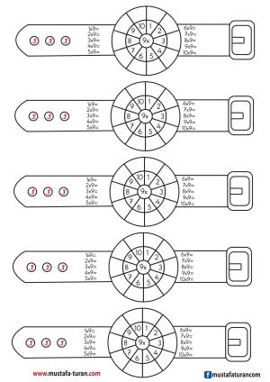 Serie de actividades por hora de la tabla de multiplicar