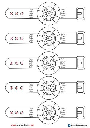 Serie de actividades por hora de la tabla de multiplicar