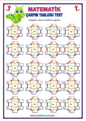 Çarpım Tablosu Test Etkinliği-20