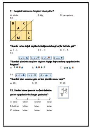 Matematik Hazır Bulunuşluk  Testi