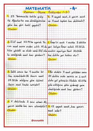 3. Sınıf 24. Hafta Etkinlikleri