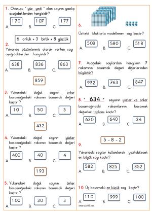 Basamak Değeri Etkinlikleri-1