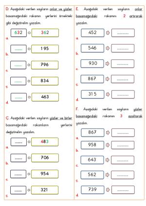 Doğal Sayıları Basamak Adları Etkinliği