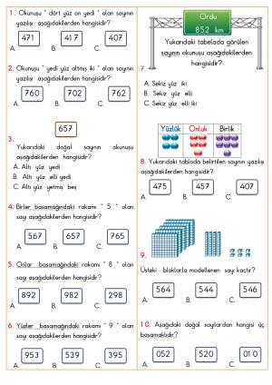 Doğal Sayıları Basamak Adları Etkinliği