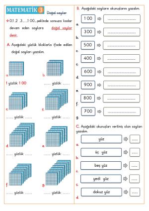 Doğal Sayıları Okuma Etkinliği