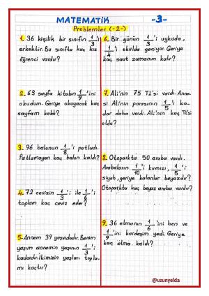 3. Sınıf 21. Hafta Etkinlikleri